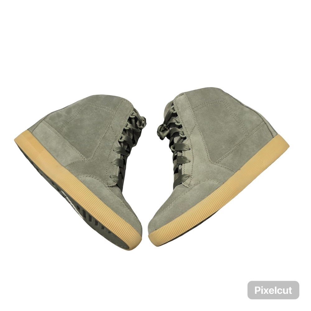  Women Shoes Boots Sorel 9.5 Out N About Wedge Boots Stone Green